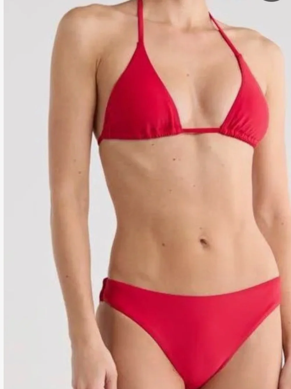 Vince Women's Triangle Bikini Top L and bottom XL in poppy red NWT